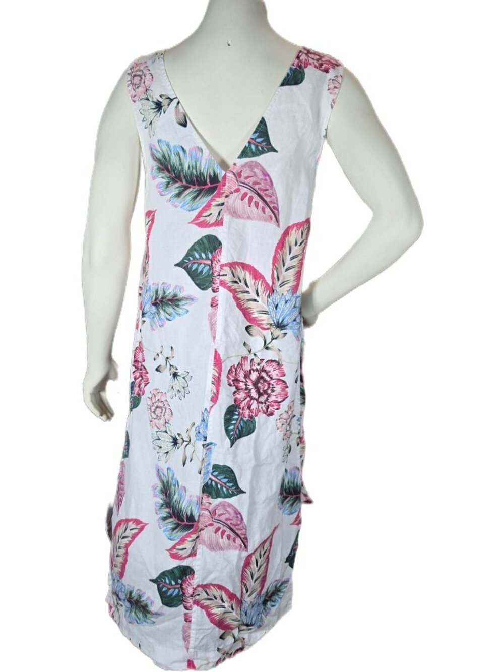 Sussan Y2K 100% Linen Tropical Floral Maxi Dress US 6 / AU 10 - Picture 2 of 11